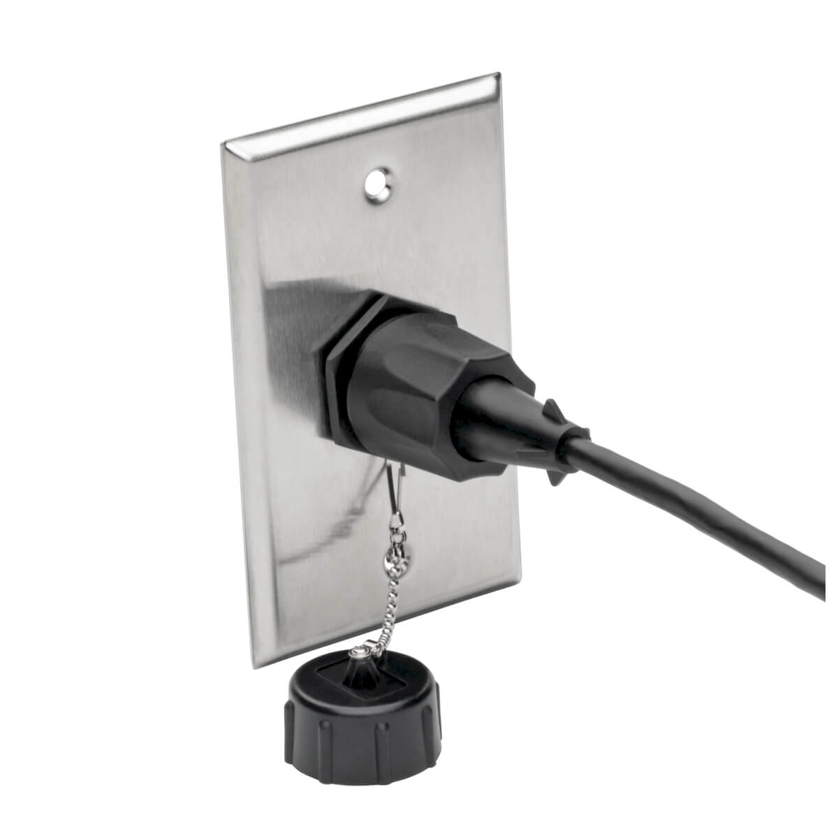 Eaton N206-FP01-IND 1-Port Single Gang Faceplate, Stainless Steel, Industrial Grade, IP44