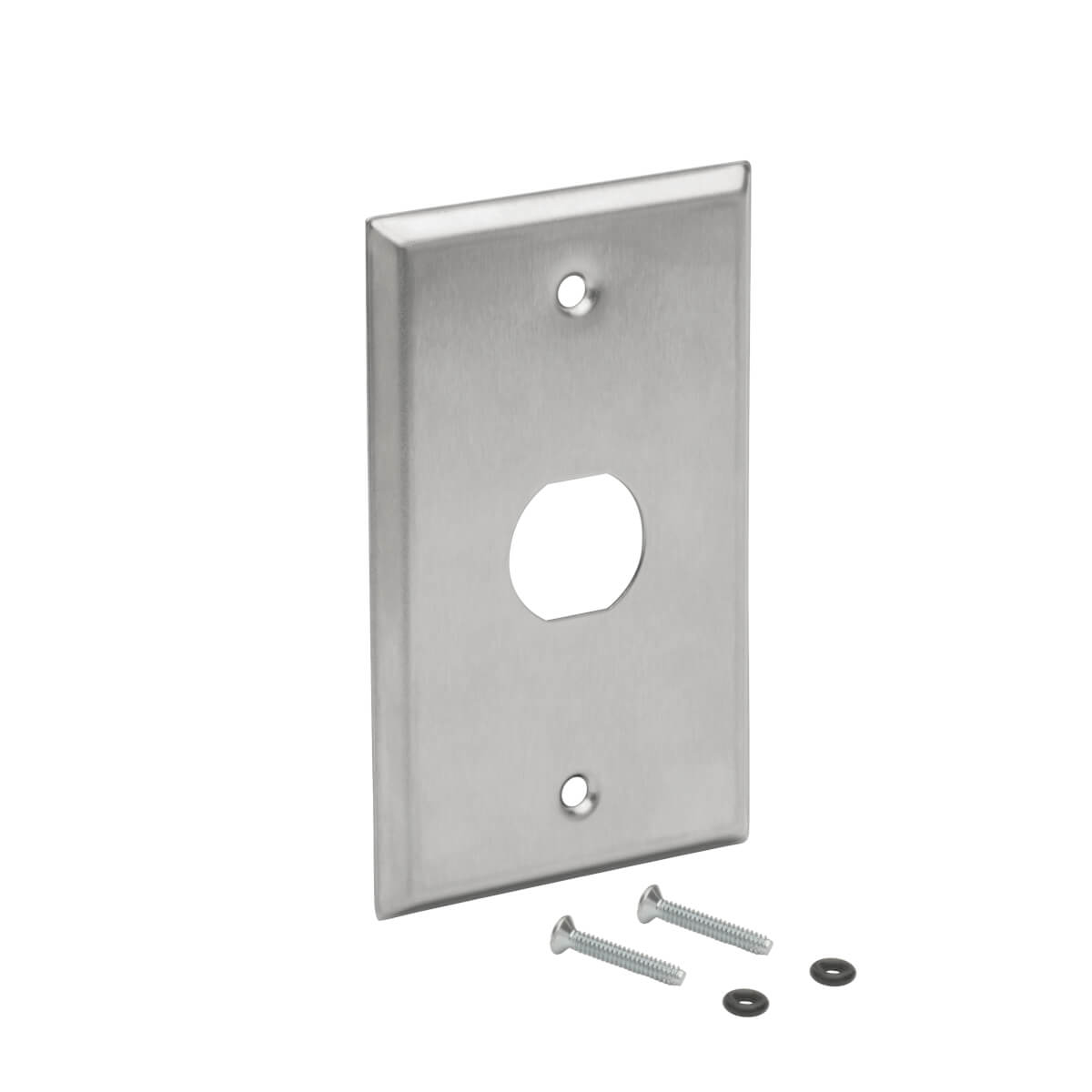Eaton N206-FP01-IND 1-Port Single Gang Faceplate, Stainless Steel, Industrial Grade, IP44