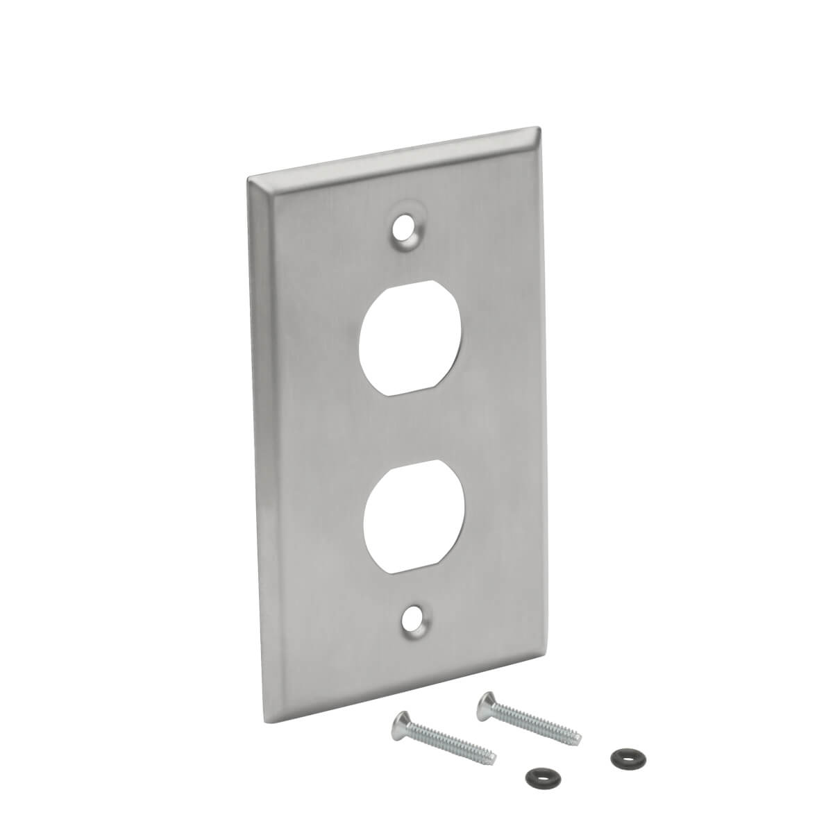 Eaton N206-FP02-IND 2-Port Single Gang Faceplate, Stainless Steel, Industrial Grade, IP44