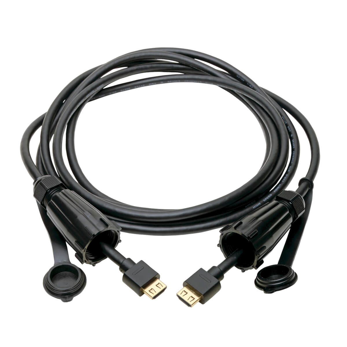 Eaton P569-012-IND2 High-Speed HDMI Cable (M/M) - 4K 60 Hz,HDR, Industrial, IP68, Bk,12ft.