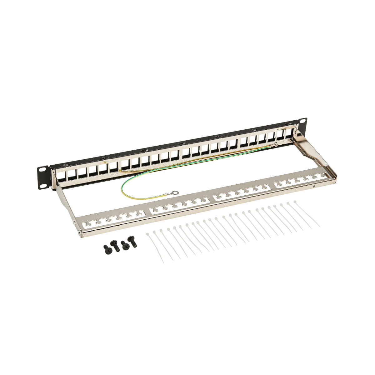 Eaton N062-024-KJ-SH 24-Port 1U Rack-Mount Shielded Blank Keystone/Multimedia Patch Panel