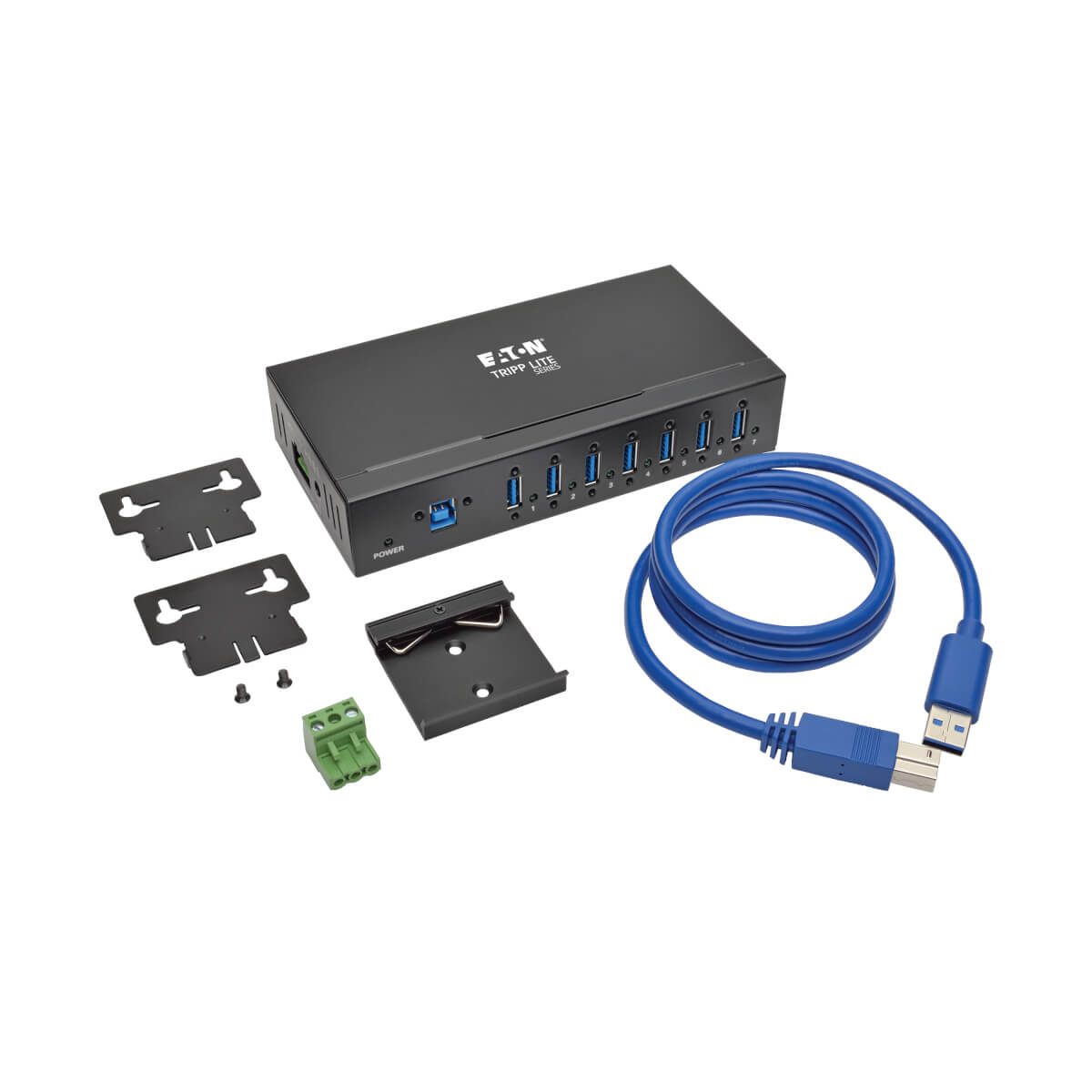 Eaton U360-007-IND 7-Port Industrial-Grade USB 3.0 SuperSpeed Hub - 20 kV ESD Immunity