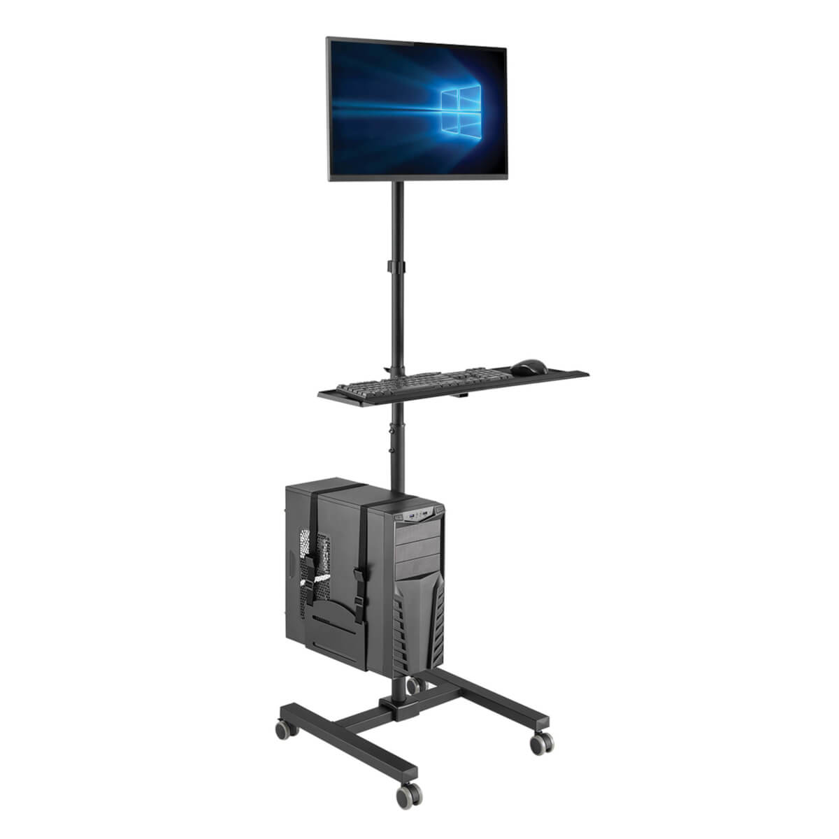 Eaton DMCS1732S Mobile Workstation with Monitor Mount -17 to 32 Inch Displays, Height Adjust.