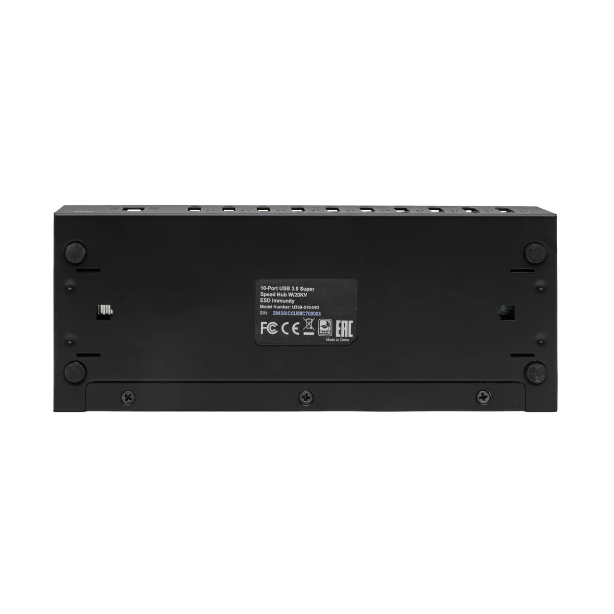 Eaton U360-010-IND 10-Port Industrial-Grade USB 3.0 SuperSpeed Hub - 20 kV ESD Immunity