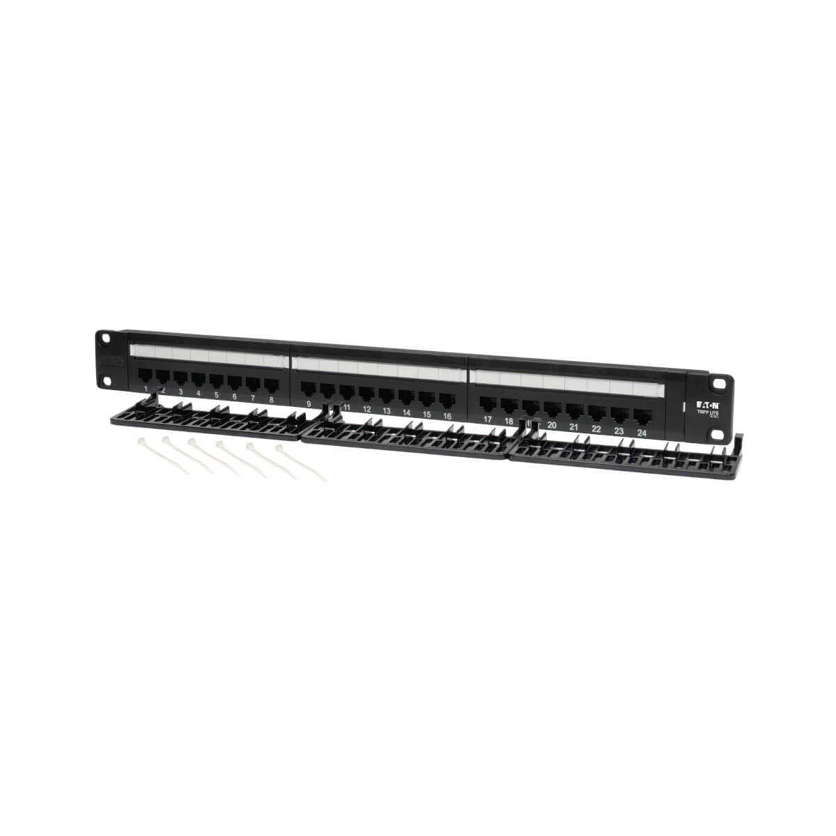 Eaton N052-024 24-Port 1U Rack-Mount Cat5e 110 Patch Panel, 568B, RJ45 Ethernet