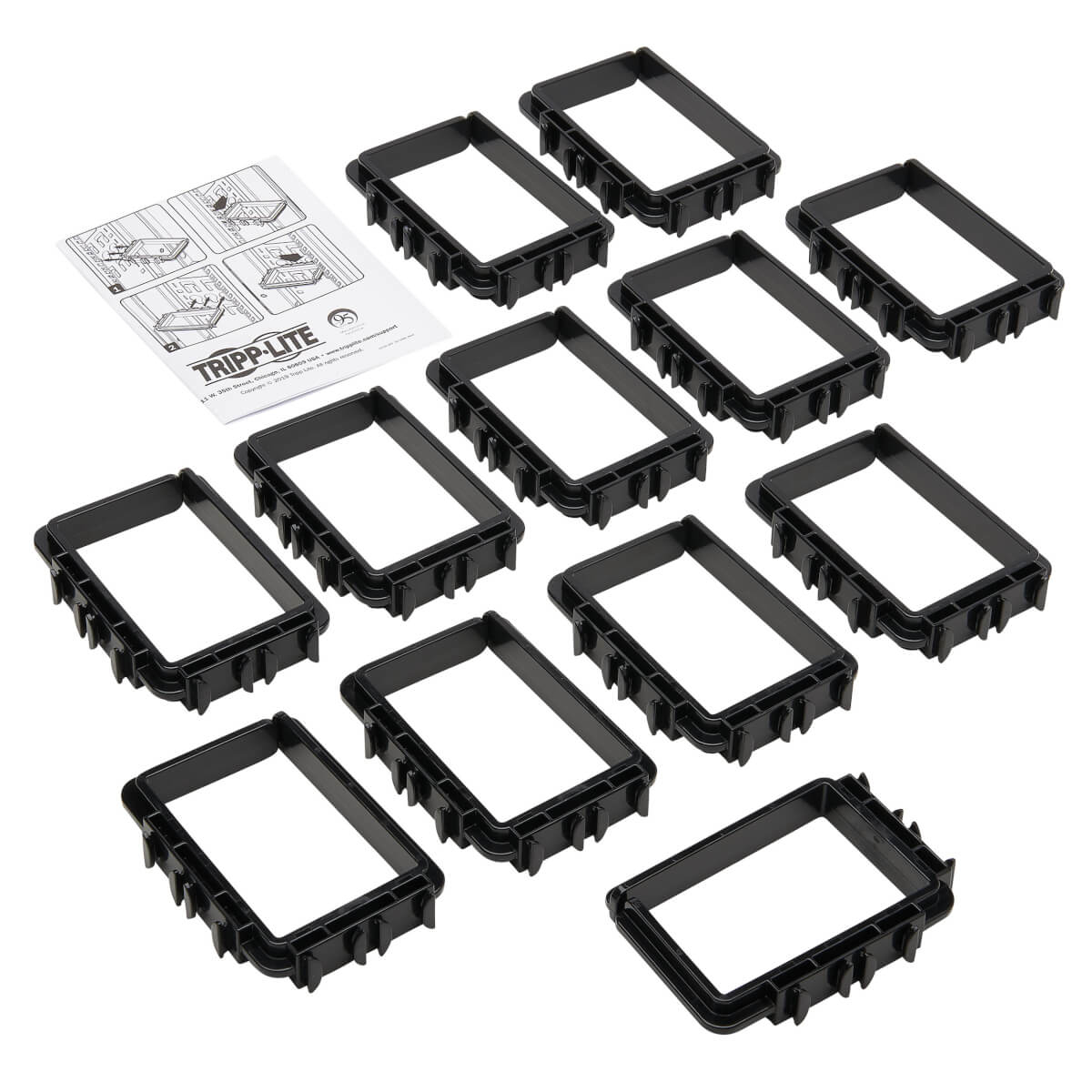 Eaton SRCABLERINGLG Cable Management D-Rings for Rack Enclosures -Large, 3 x 4  Inch, 12 Pk
