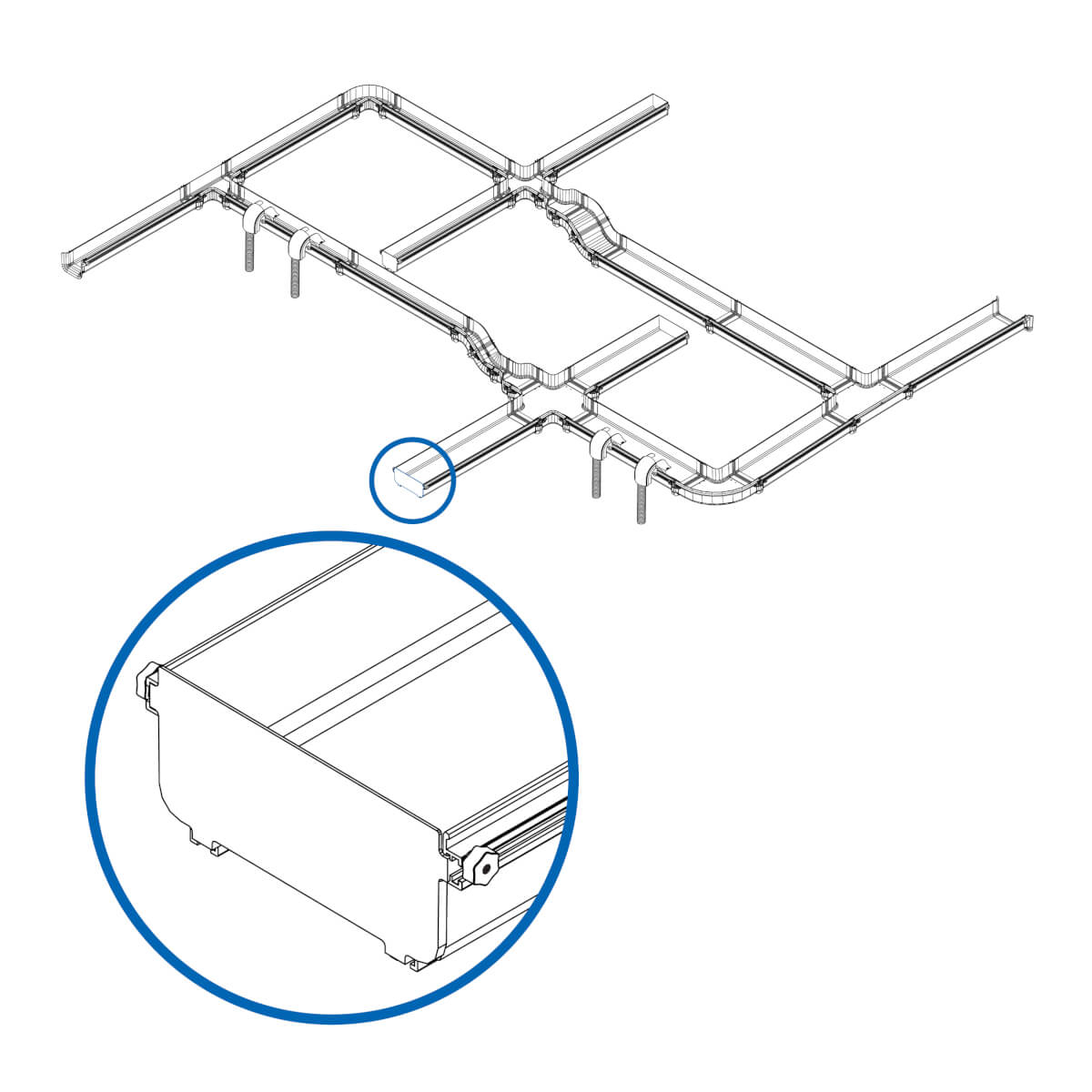 Eaton SRFC10CAP Toolless End Cap for Fiber Routing System, 240 mm (10 Inch)