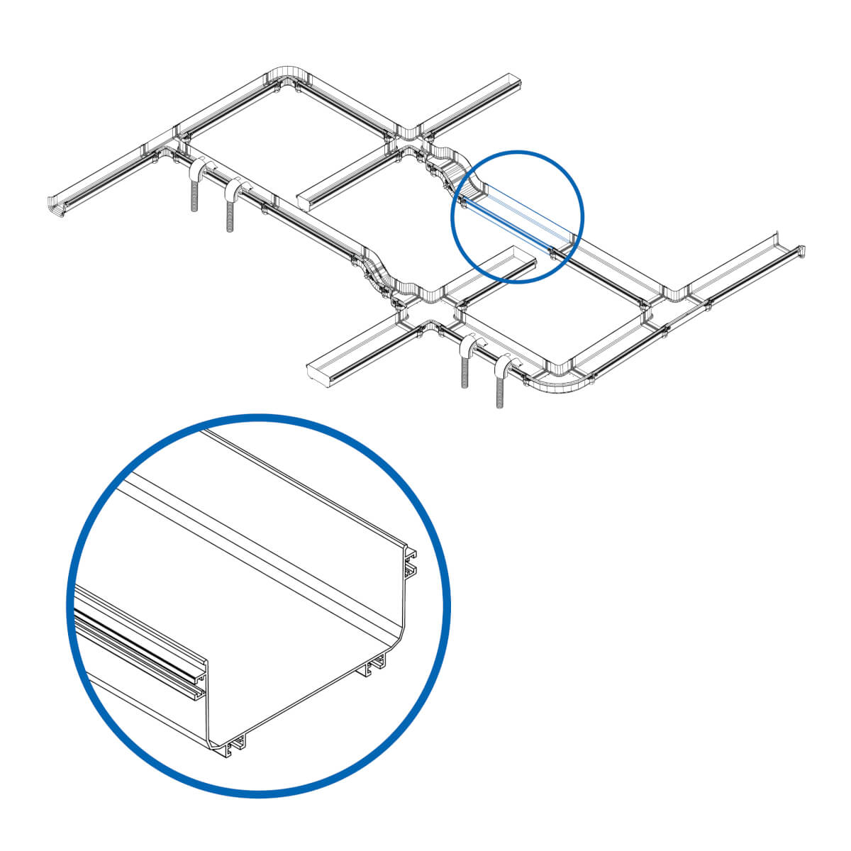 Eaton SRFC10STR48 Toolless Straight Channel Section for Fiber Routing Sys.