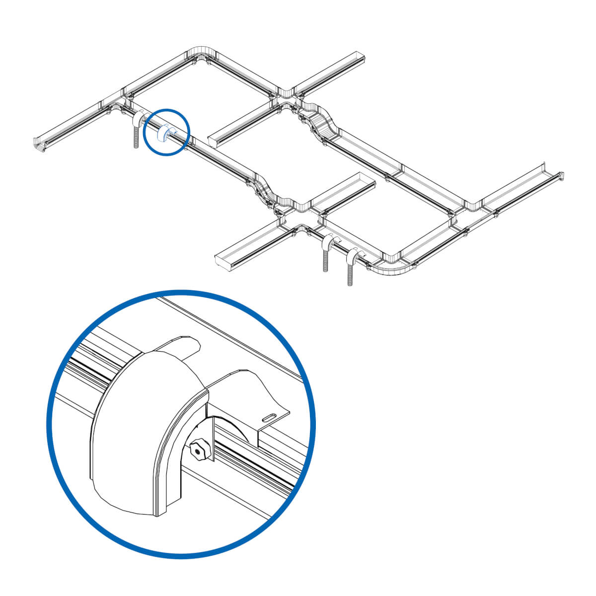 Eaton SRFC4WTRFL Toolless Movable Waterfall Adapter Kit for Fiber Routing System, 130 mm
