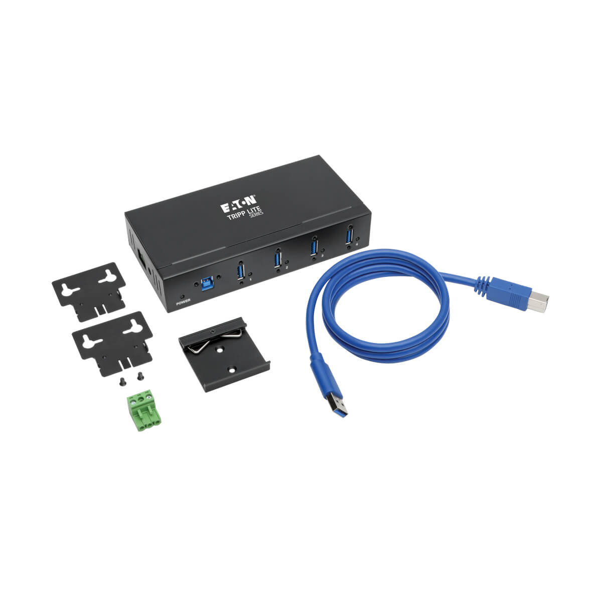 Eaton U360-004-IND 4-Port Industrial-Grade USB 3.0 SuperSpeed Hub - 20 kV ESD Immunity
