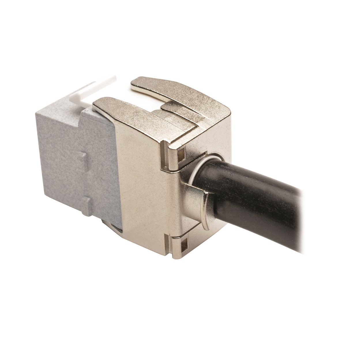 Eaton N238-001-GY-TFA Toolless Cat6a Keystone Jack, PoE/PoE+ Compliant, Shuttered-GY