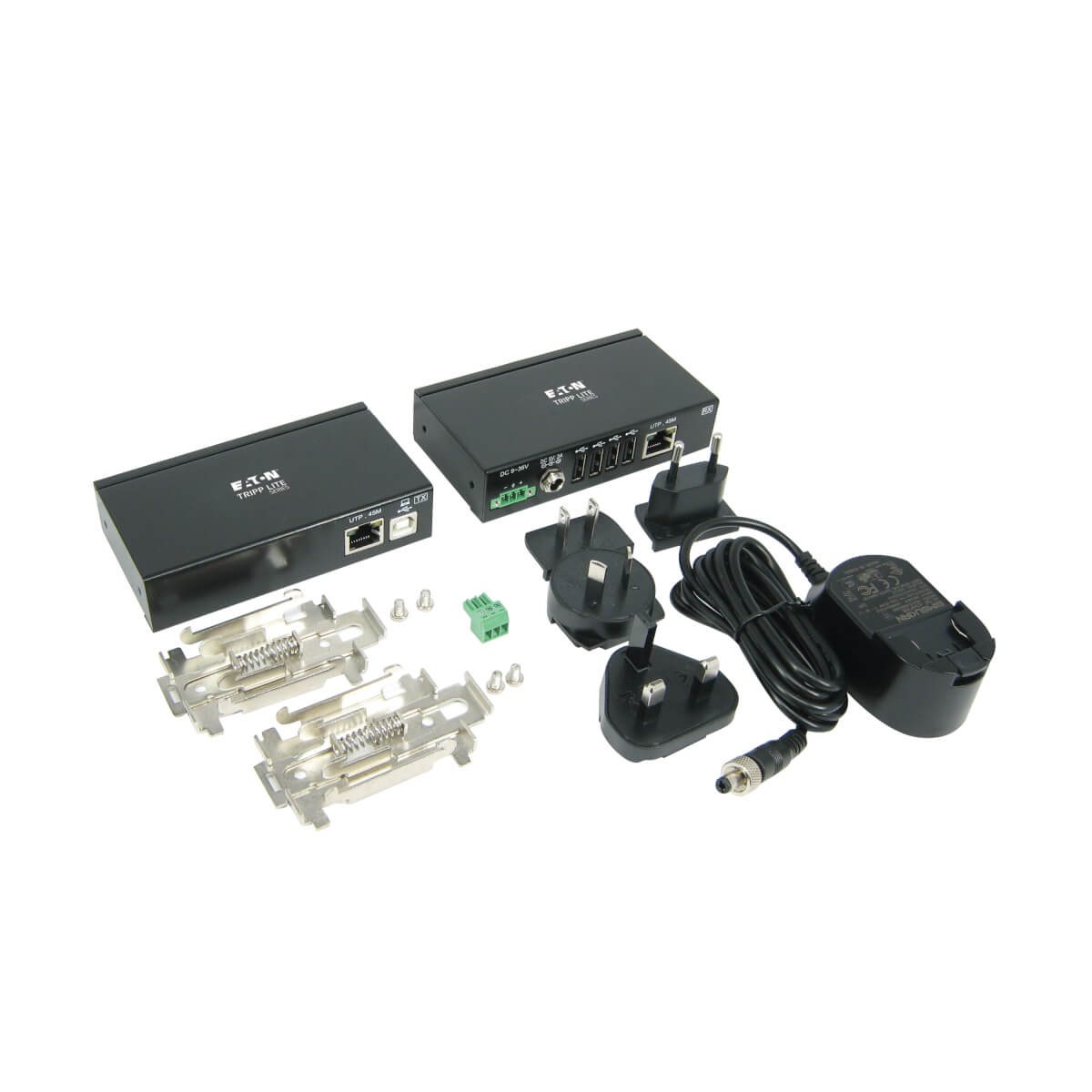 Eaton B203-104-IND 4-Port Industrial USB over Cat6 Extender, ESD Protection - USB 2.0, 150 ft.
