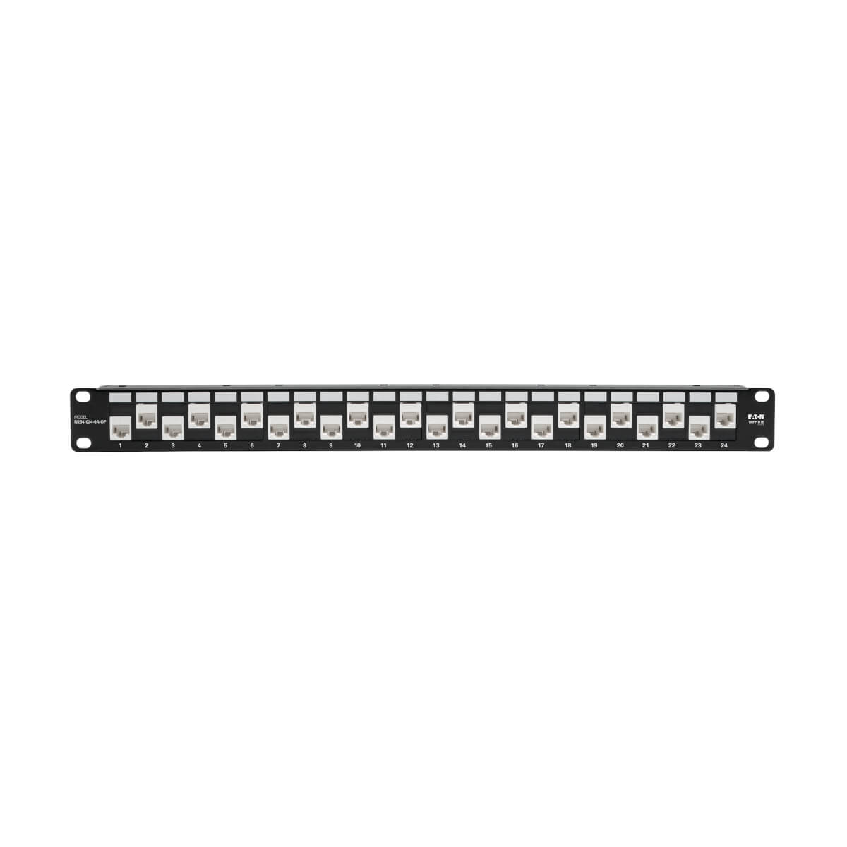 Eaton N254-024-6A-OF 24Port 1U Rack-Mount Cat6a/Cat6/Cat5e Offset Feed-Through Patch Panel