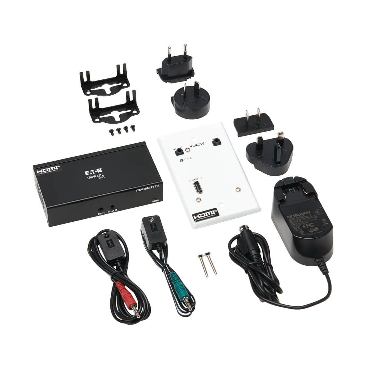 Eaton B127A-1A1-BHFH HDMI over Cat6 Extender Kit, Box Transmitter/Wall Plate Receiver