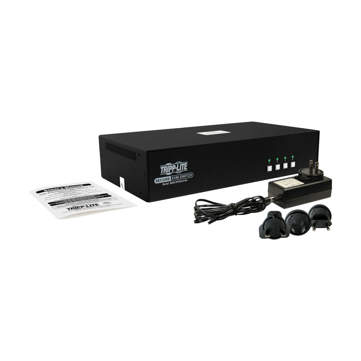 Eaton B002-DP2AC4-N4 Secure NIAP KVM Switch, DP-to-DP, 4-Port, 4K, Audio
