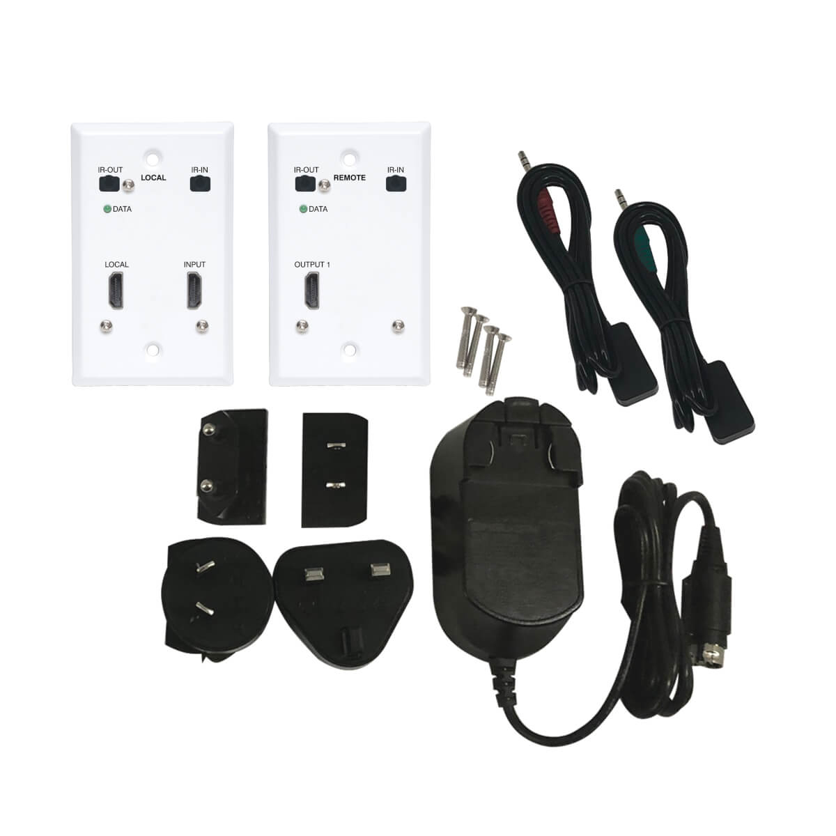 Eaton B127A-1A1-FHFH HDMI over Cat6 Extender Kit, Wallplate, 4K 60Hz, 4:4:4, IR, 230 ft.