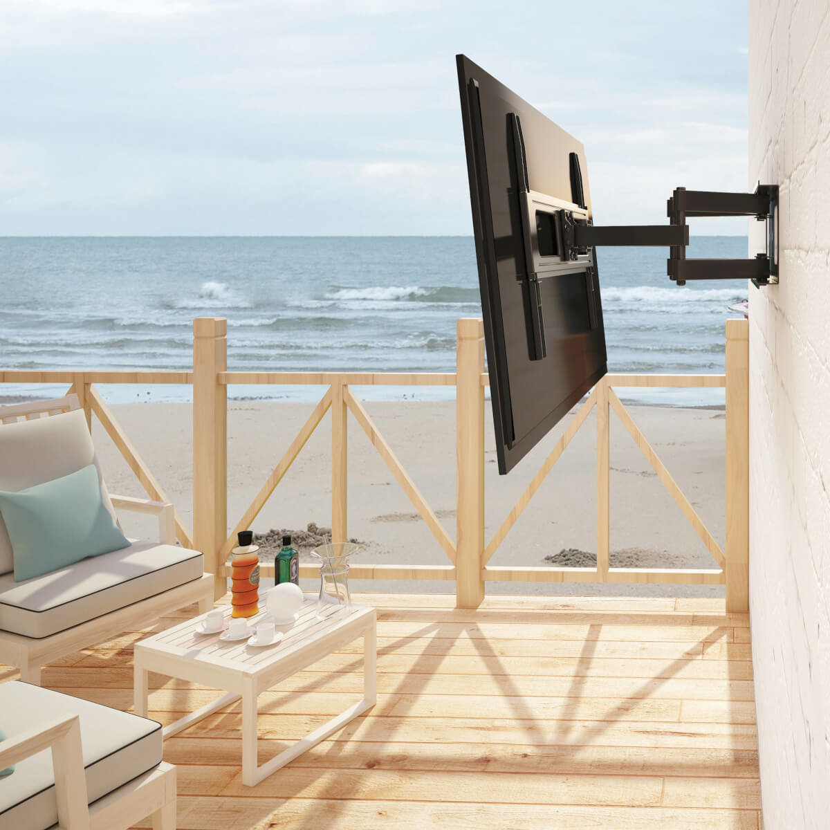 Eaton DWM3780XOUT Outdoor Full-Motion TV Wall Mount for 37 to 80 Inch Flat-Screen Displays
