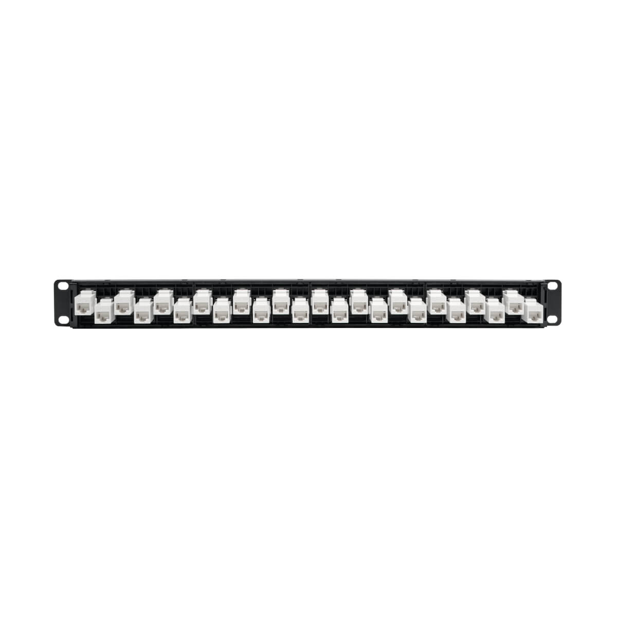 Eaton N254-024-6A-OF 24Port 1U Rack-Mount Cat6a/Cat6/Cat5e Offset Feed-Through Patch Panel