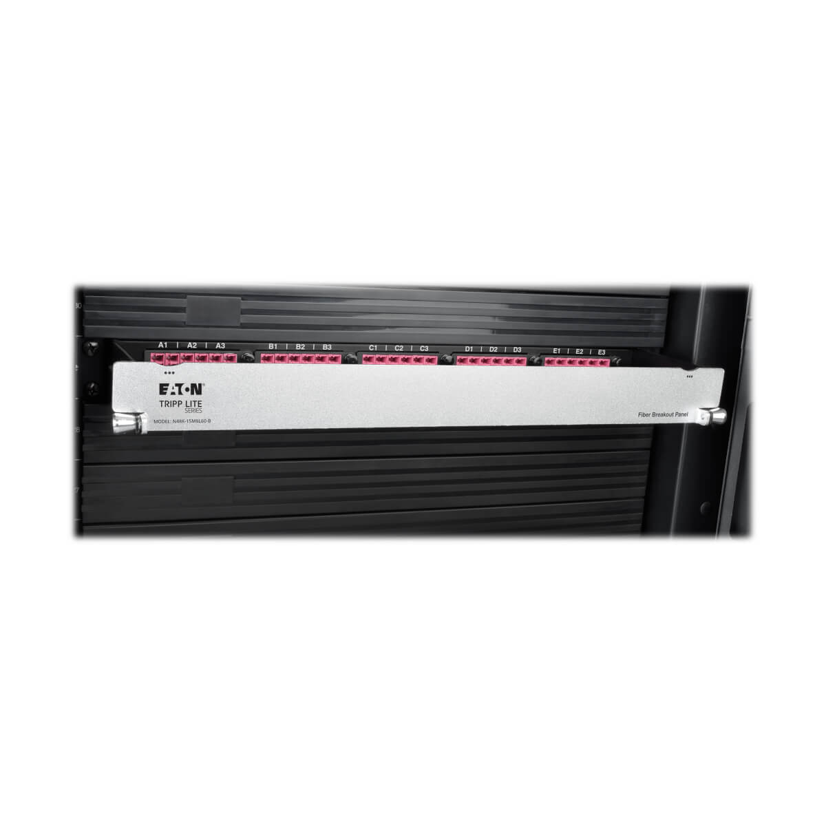 Eaton N48K-15M8L60-B 40/100GB Fiber Breakout Patch Panel, 40GB to 4 x 10Gb, 100Gb to 4 x 25GB