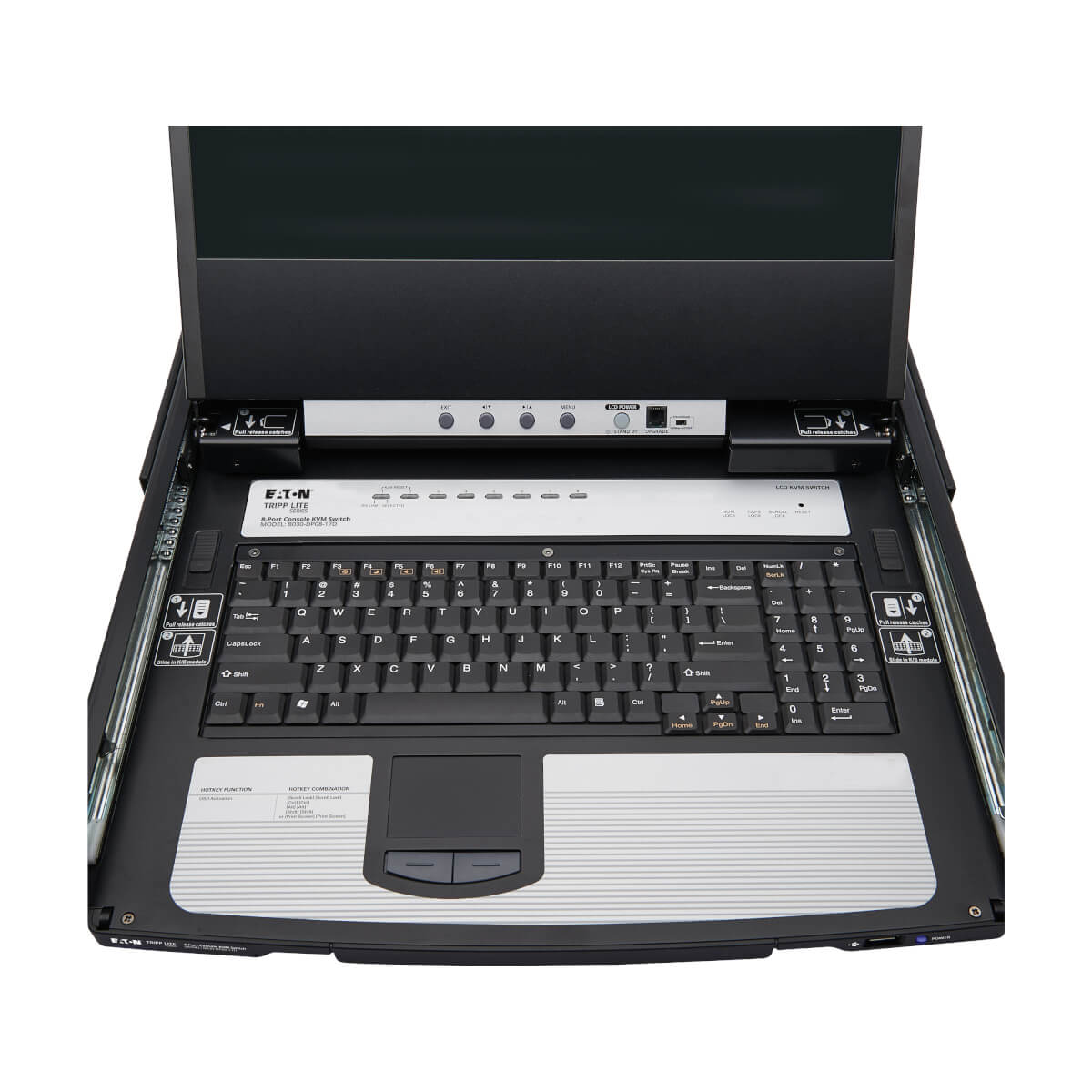 Eaton B030-DP08-17D 8-Port KVM Switch Console, DisplayPort , 17 Inch LCD, 1U
