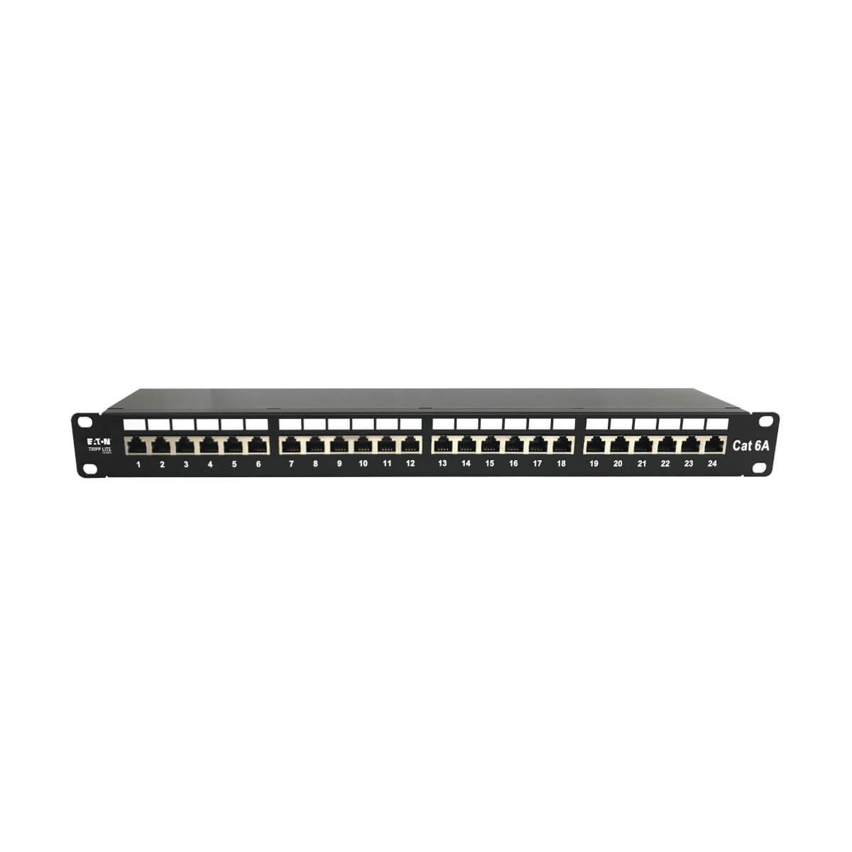 Eaton N252-024-6A-SH 24-Port Cat6a Shielded Patch Panel-10 Gbps, STP, 110 Punch Down, RJ45