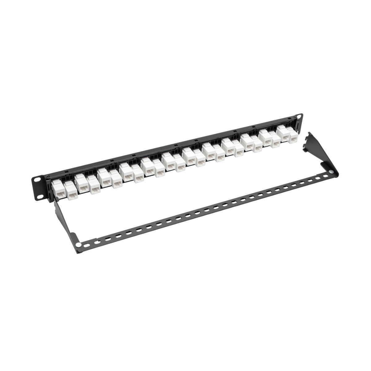 Eaton N254-024-6A-OF 24Port 1U Rack-Mount Cat6a/Cat6/Cat5e Offset Feed-Through Patch Panel