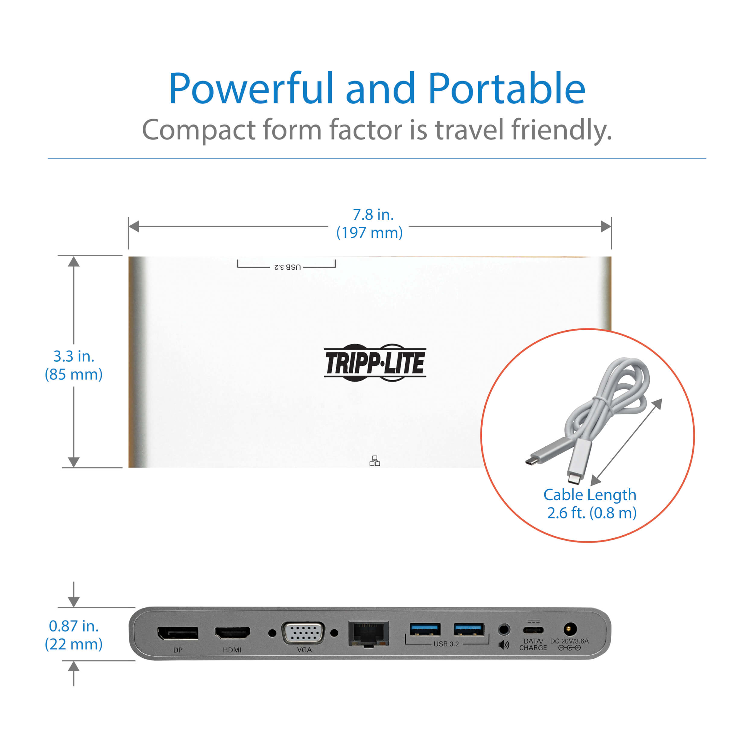Eaton U442-DOCK4-INT USB-C Dock, Triple Display - 4K HDMI/DisplayPort, USB-A/USB-C Hub