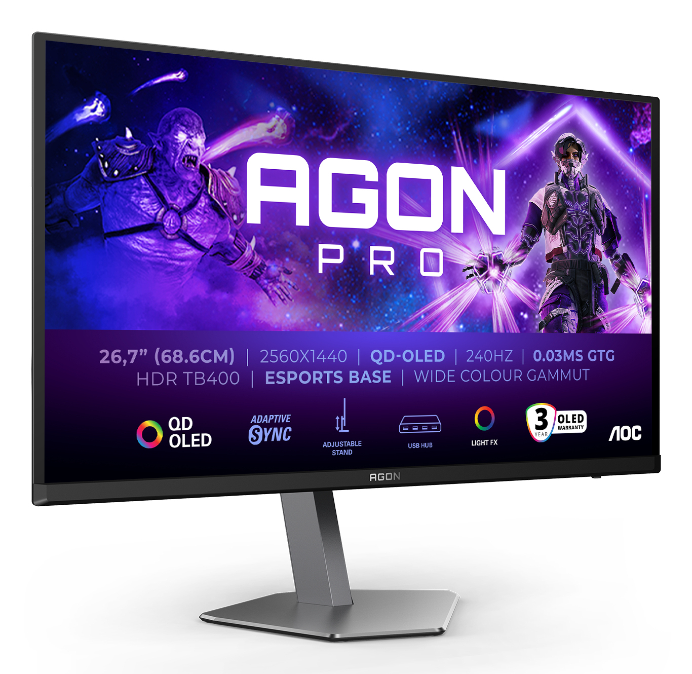 AOC AG276QZD2 27 inch QHD QD-OLED Gaming Monitor
