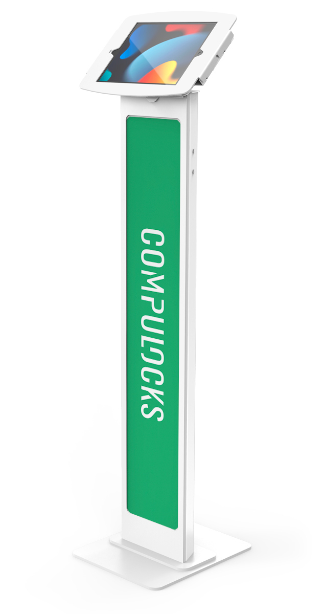 Compulocks 140W102IPDSW iPad 10.2in Space Enclosure Brandable Floor Stand White