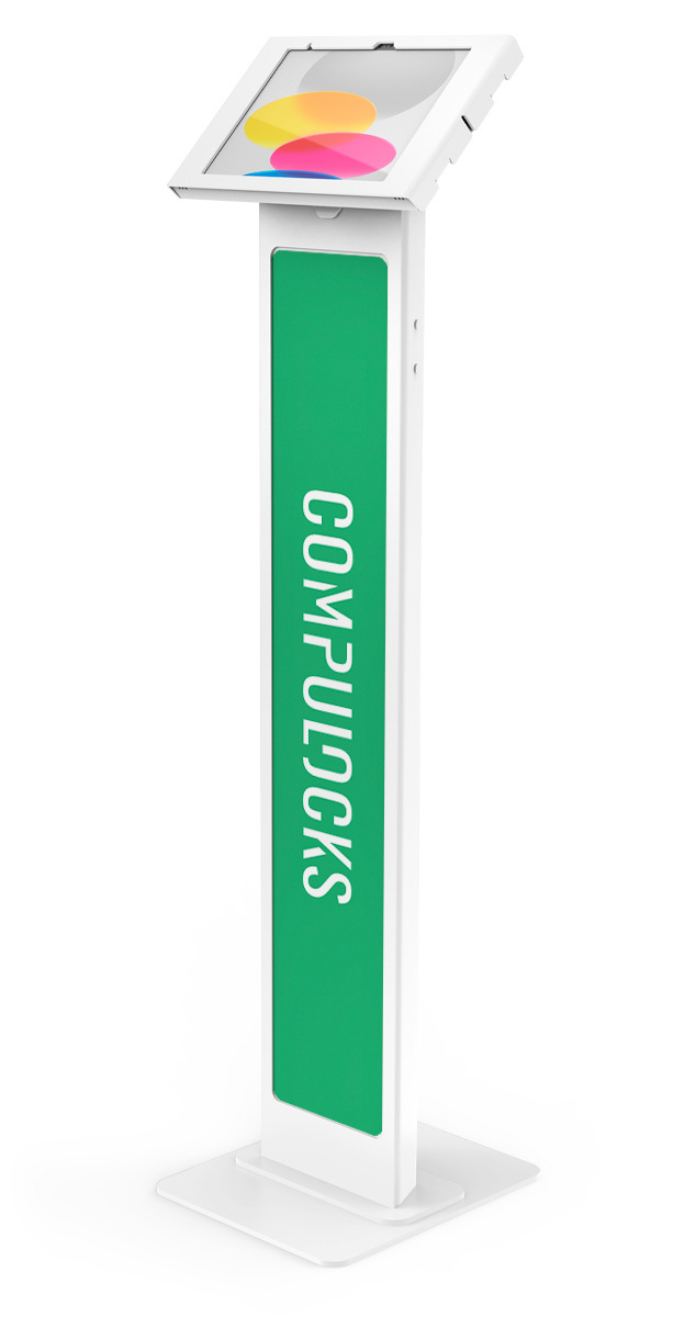Compulocks 140W209SWLW iPad 10.9in 10th Gen Swell Enclosure Brandable Floor Stand White