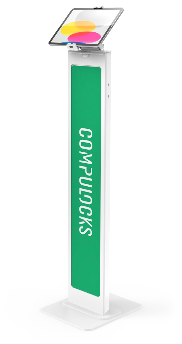 Compulocks 140WUCLGVWMW Universal Tablet Cling Brandable Floor Stand White