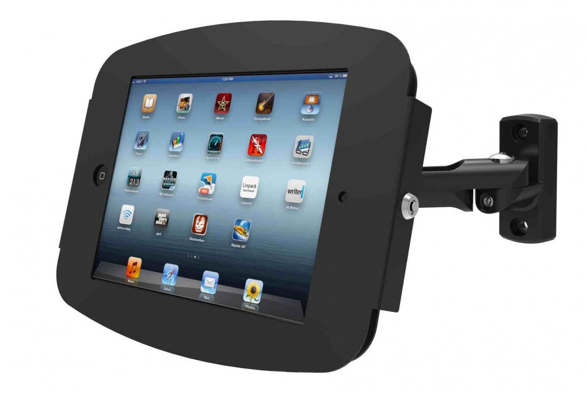 Compulocks 827B299PSENB iPad Pro 12.9in (3-6th Gen) Space Enclosure Swing Wall Mount Black