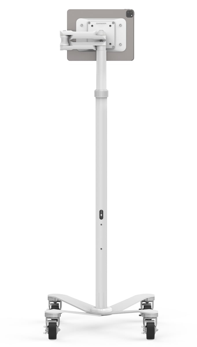 Compulocks MCRSTDEXWSMP01W Universal Invisible Mount Medical Rolling Cart Extended White