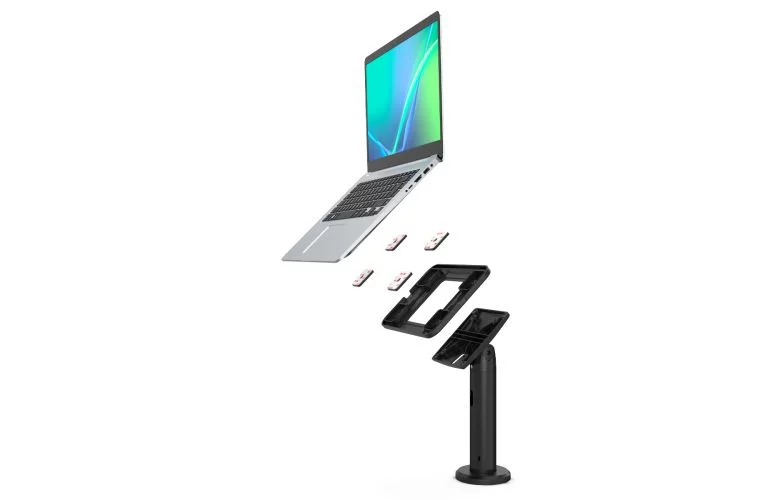Compulocks TCDP01SMP01B Universal Invisible Mount Counter Stand 8in Black