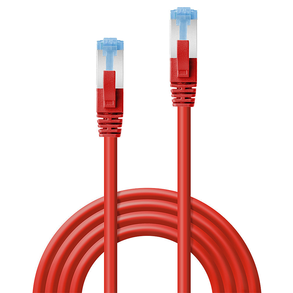 Lindy 47164 2m CAT6a S/FTP LS0H Snagless Gigabit Network Cable, Red