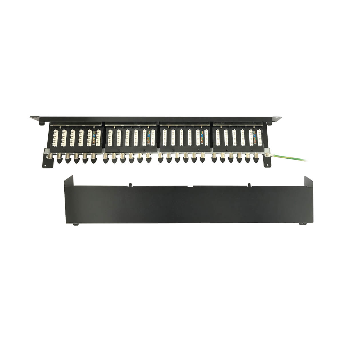 Eaton N252-024-6A-SH 24-Port Cat6a Shielded Patch Panel-10 Gbps, STP, 110 Punch Down, RJ45