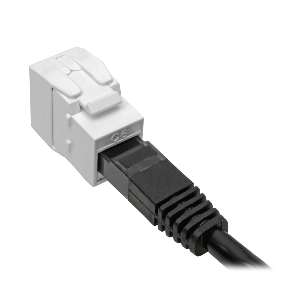 Eaton N238-001-GY-TF Keystone Jack Cat6/Cat5e, RJ45 - Toolless, PoE/PoE+ Compliant, WT