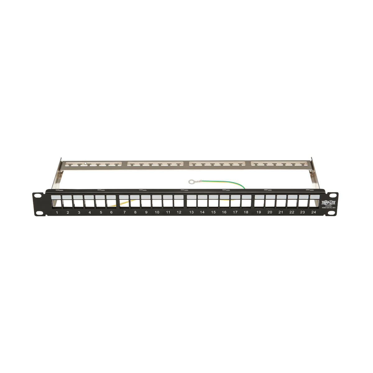 Eaton N062-024-KJ-SH 24-Port 1U Rack-Mount Shielded Blank Keystone/Multimedia Patch Panel