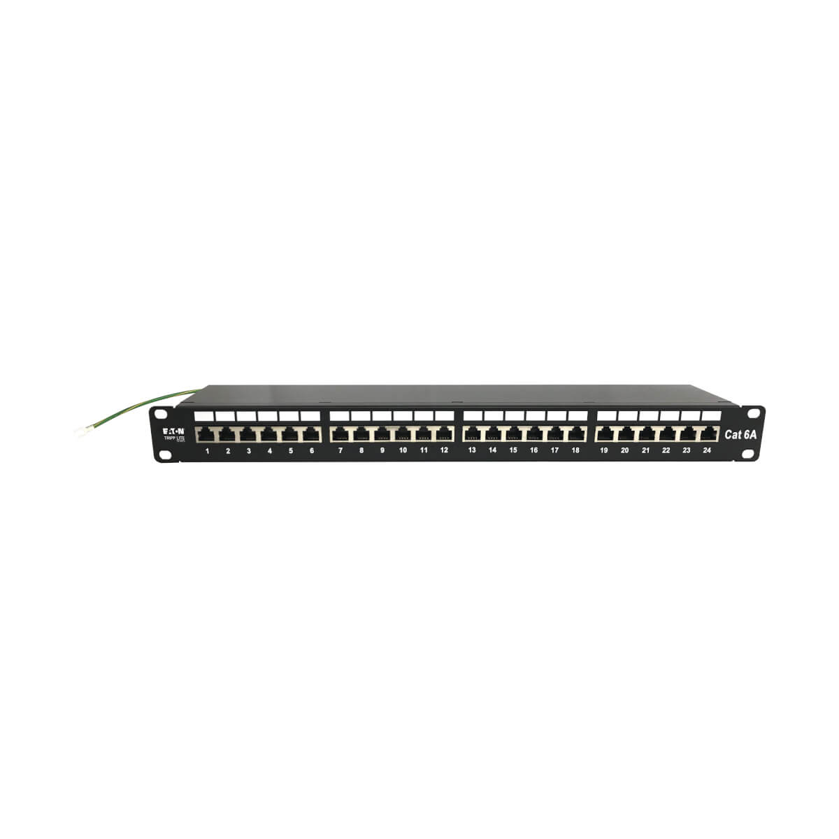Eaton N252-024-6A-SH 24-Port Cat6a Shielded Patch Panel-10 Gbps, STP, 110 Punch Down, RJ45