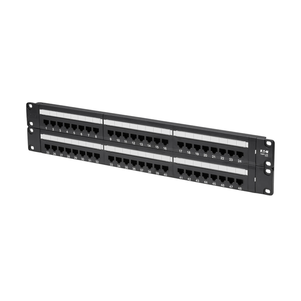 Eaton N252-048 48-Port 2U Rack-Mount Cat6/Cat5 110 Patch Panel, 568B, RJ45 Ethernet