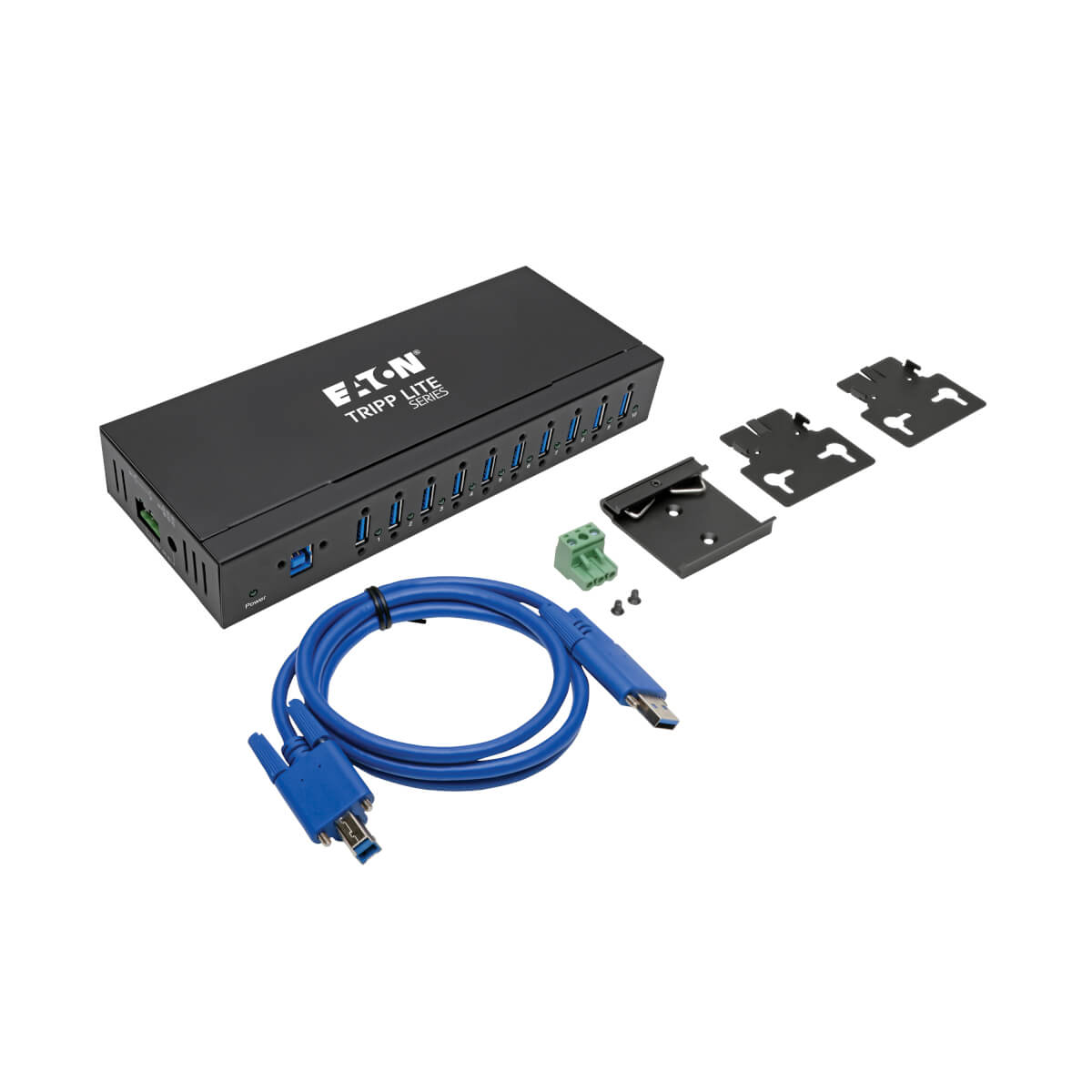 Eaton U360-010-IND 10-Port Industrial-Grade USB 3.0 SuperSpeed Hub - 20 kV ESD Immunity