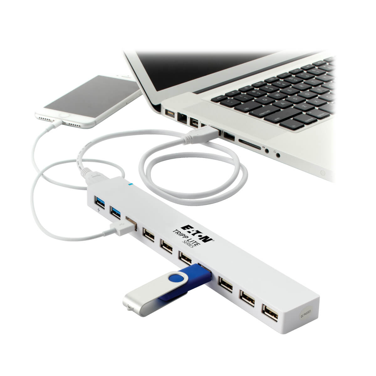 Eaton U360-010C-2X3 10-Port USB 3.0 / USB 2.0 Combo Hub -  2 USB 3.0 & 8 USB 2.0 Ports