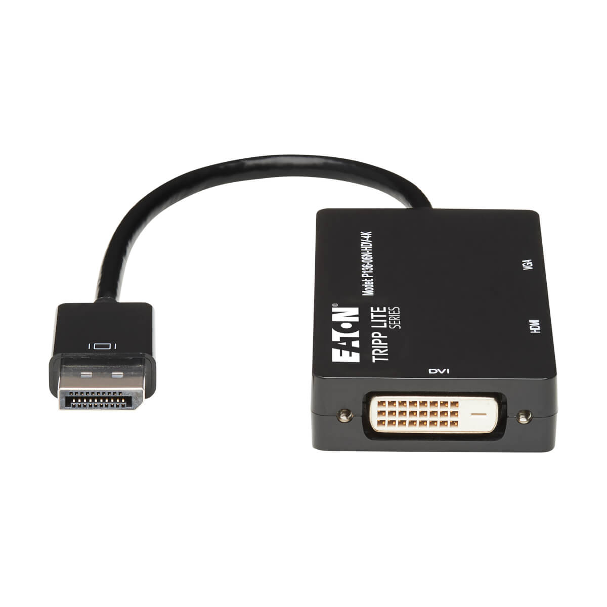 Eaton P136-06N-HDV-4K DisplayPort to VGA/DVI/HDMI All-in-One Converter Adapter,4K HDMI