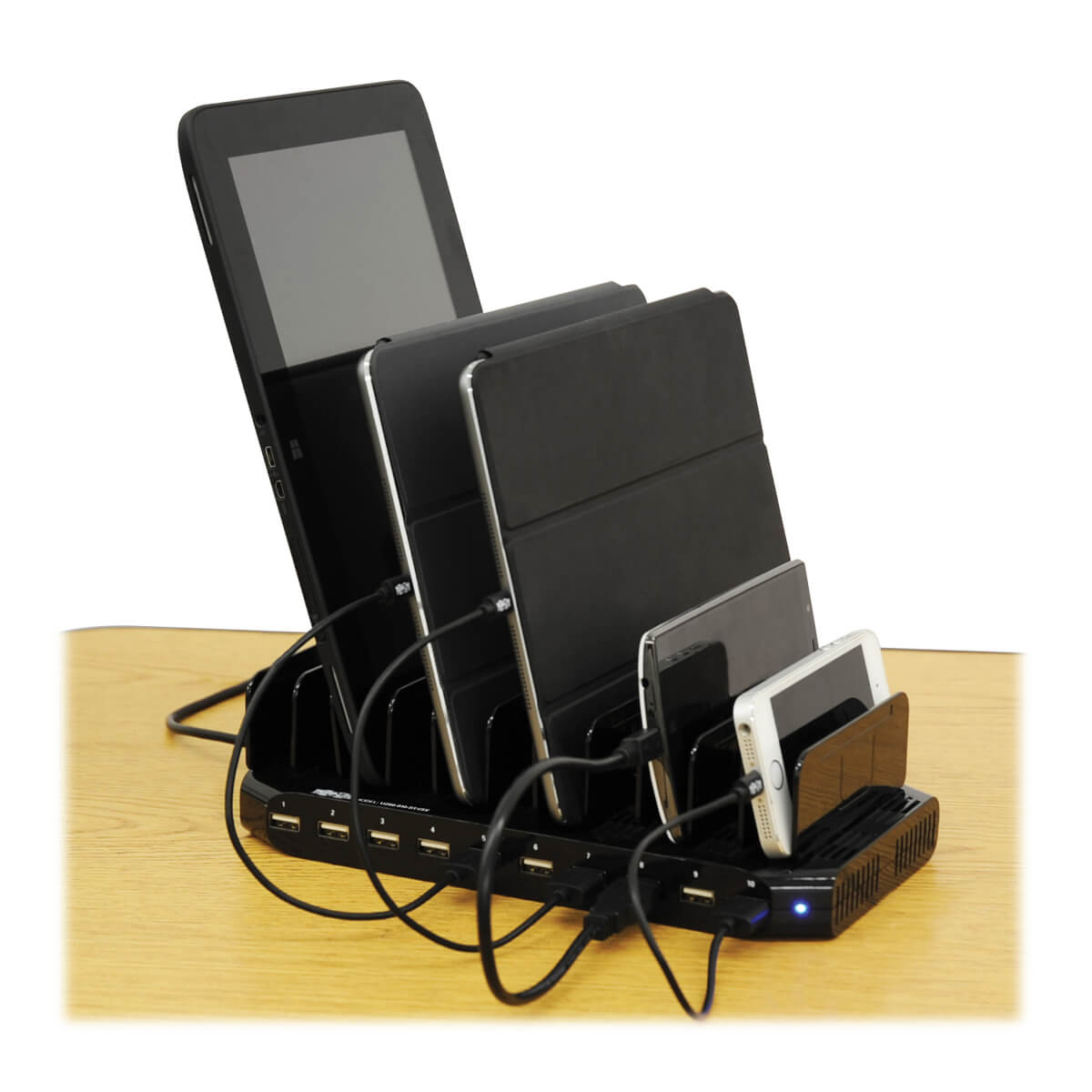Eaton U280-010-ST-CEE 10-Port USB Charging Station with Adjustable Storage, 12V 8A (96W)