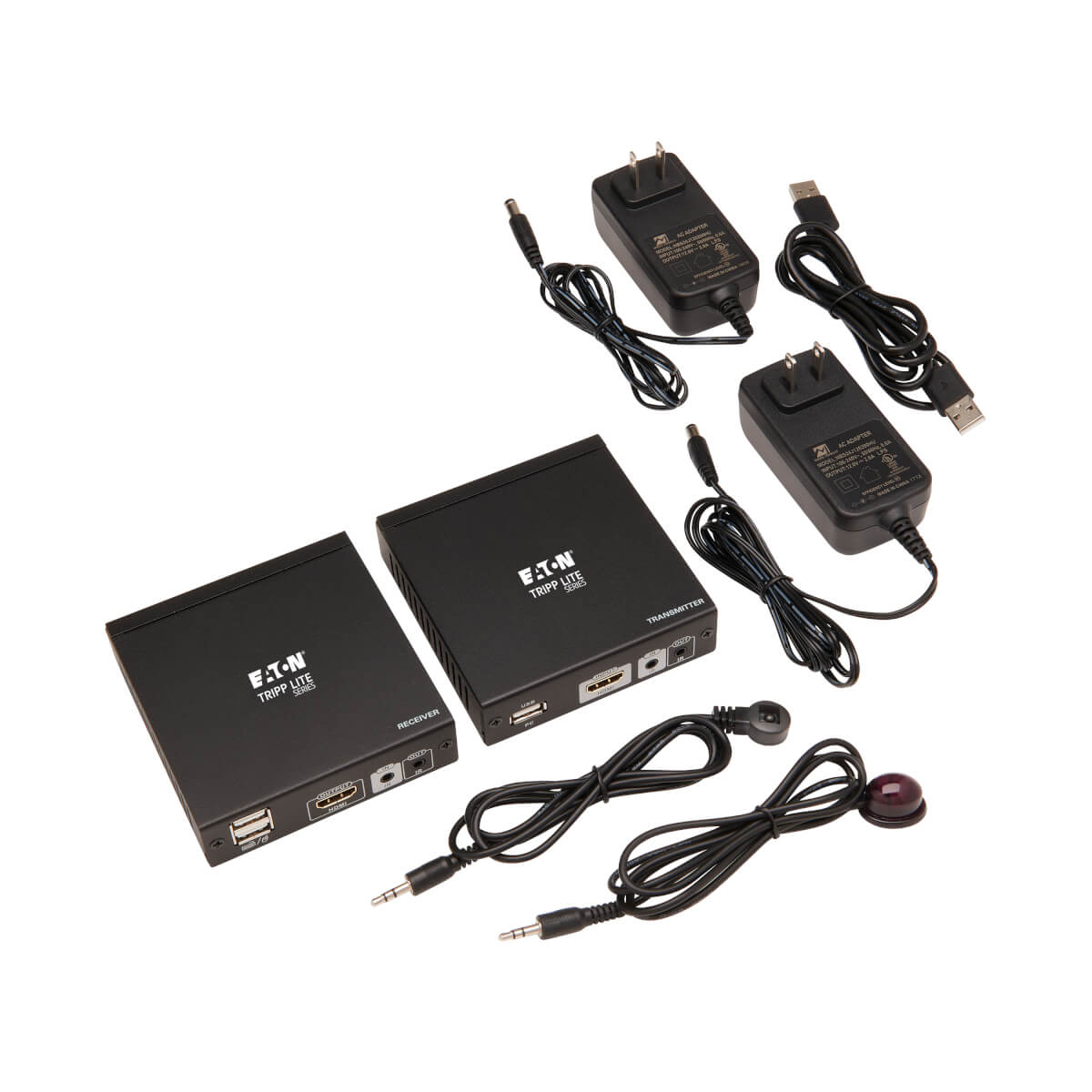 Eaton B013-HU-4K HDMI HDBaseT KVM Console Extender over Cat6 - 2 USB Ports, IR, 4K 30 Hz