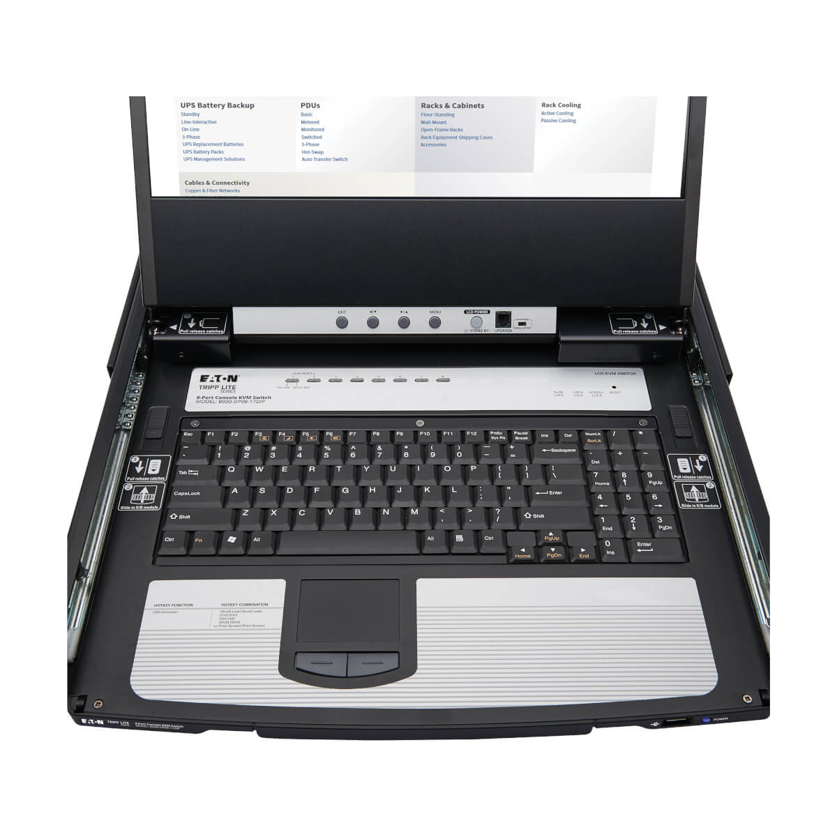 Eaton B030-DP08-17DIP 8-Port KVM Switch, 17 Inch LCD, DisplayPort, IP Remote