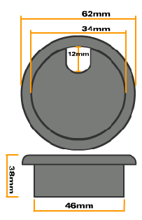 5 Pack Circular Floor Cable Grommet - 46mm (1.8 in) 