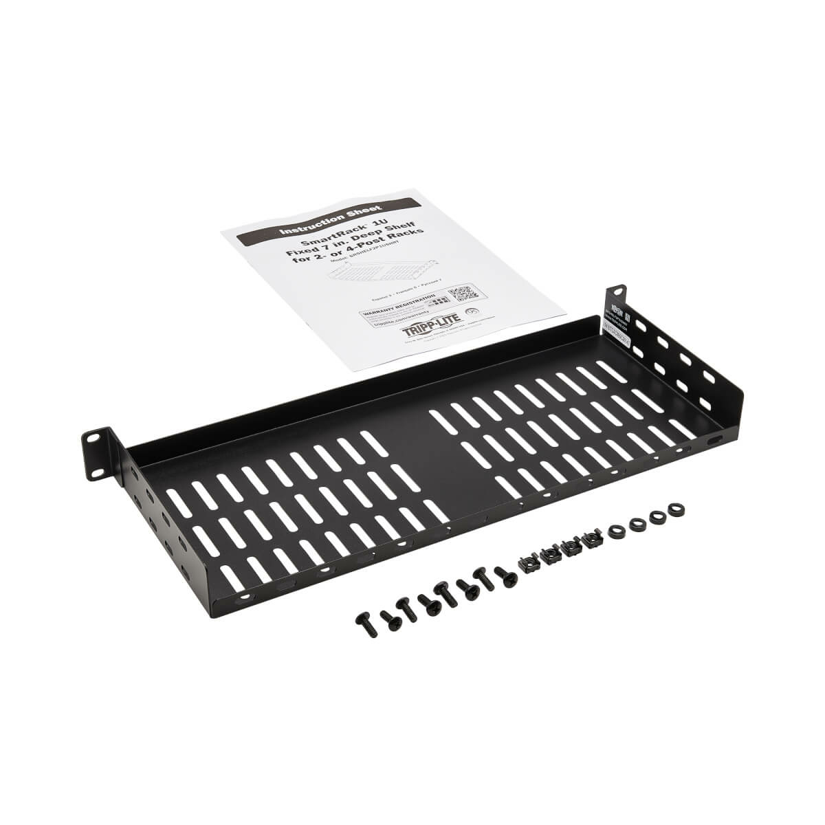 Eaton SRSHELF2P1USHRT SmartRack Cantilever Fixed Steel Rack Shelf, 1U, 7 in.(17.8 cm) Deep