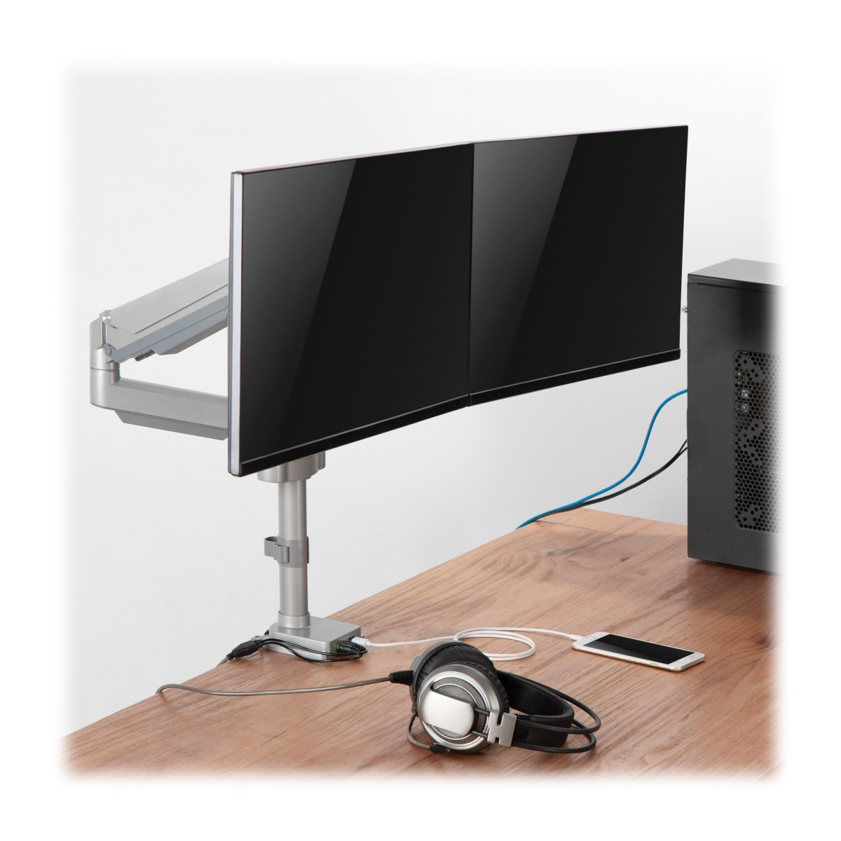 Eaton DDR1732DAL Dual-Display Flex-Arm Mount for 13 to 34 Inch Monitors - Clamp or Grommet