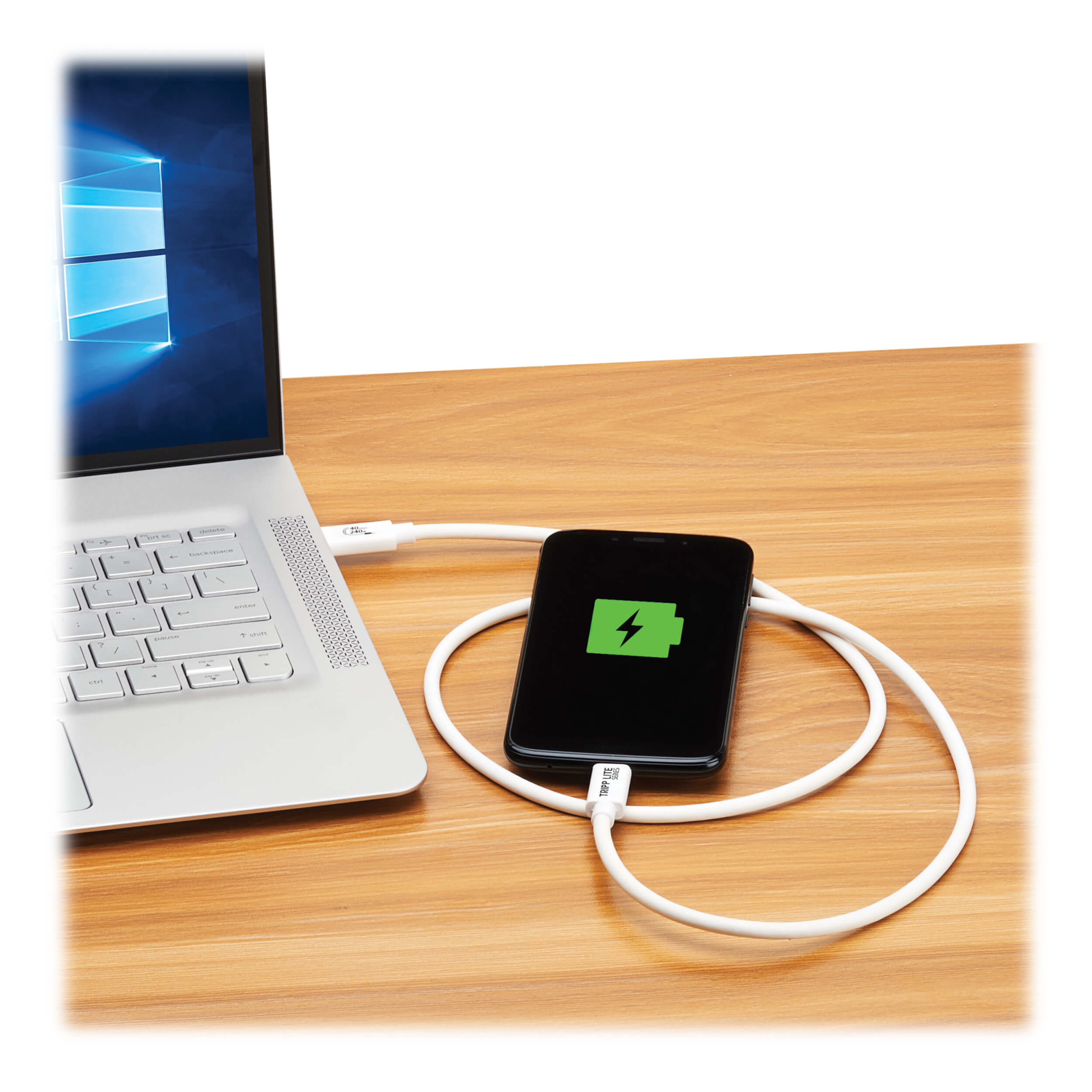 Eaton U521-1P0M-WH Tripp Lite series USB4 40Gbps Cable - USB-C, 240W PD Charging, WT, 1 m
